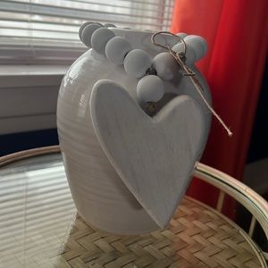 SHORT STONEWARE BEADED VASE